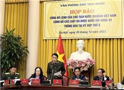 Công bố Lệnh của Chủ tịch nước về 7 luật vừa được Quốc hội thông qua